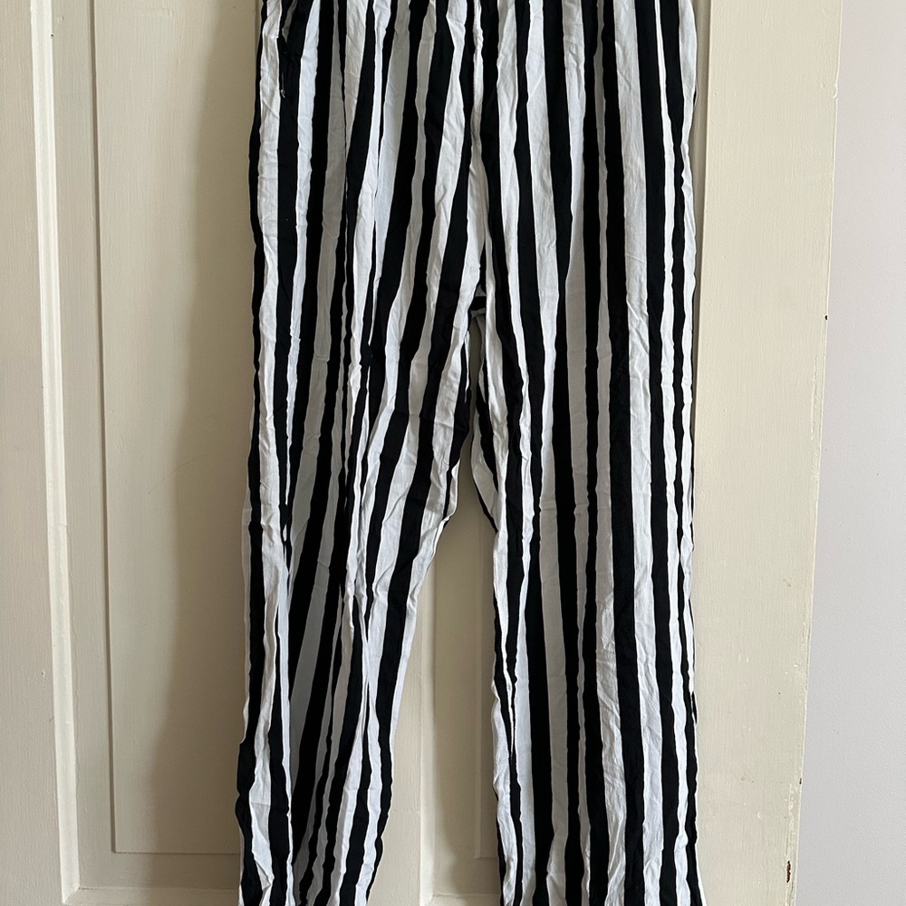 Black and White Striped Pants